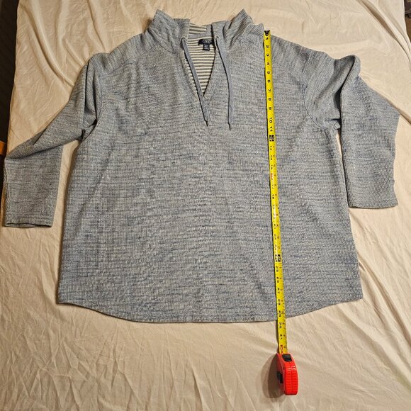 Chaps Womens Thermal Hoodie, 2X, Blue - Picture 3 of 12